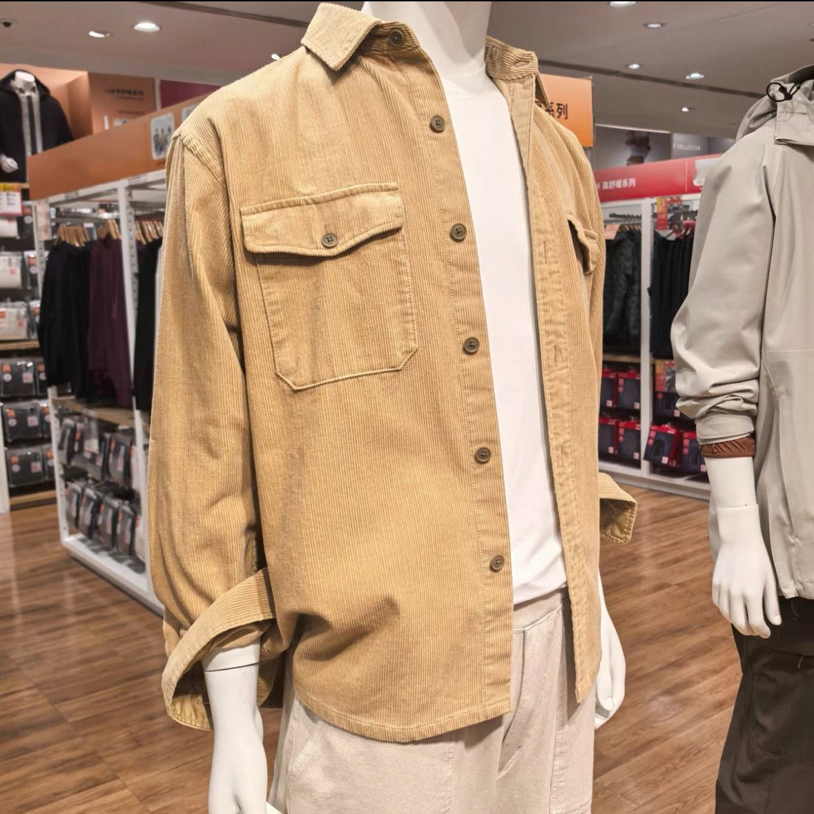 Corduroy work shirt, long-sleeved blouse, casual retro style, new autumn/winter style