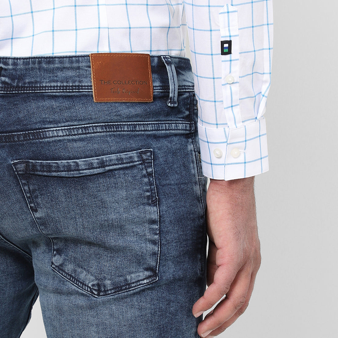 Men Slim Mid Rise Blue Jeans Men Slim Mid Rise Blue Jeans
