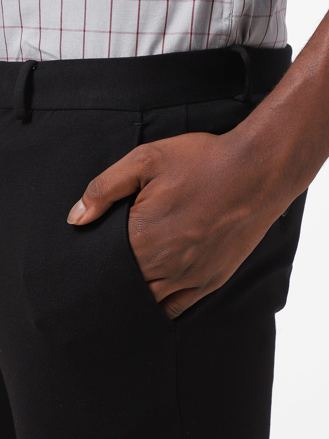 Black Knitted Stretch Men's Trouser