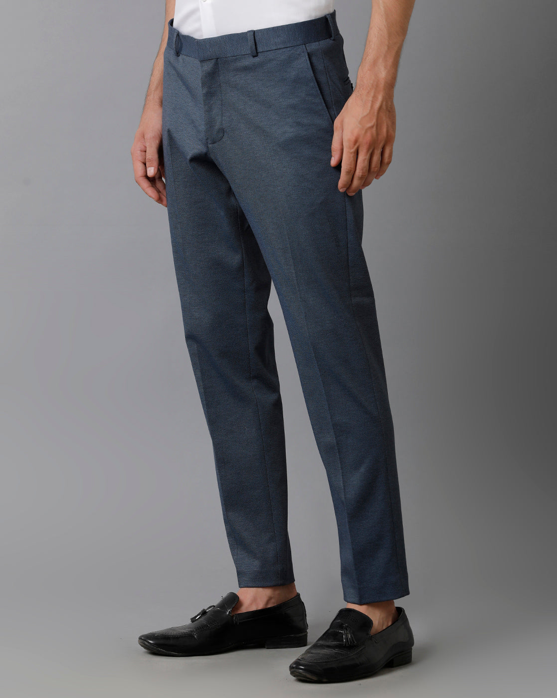 Teal Knitted Stretch Men's Trouser