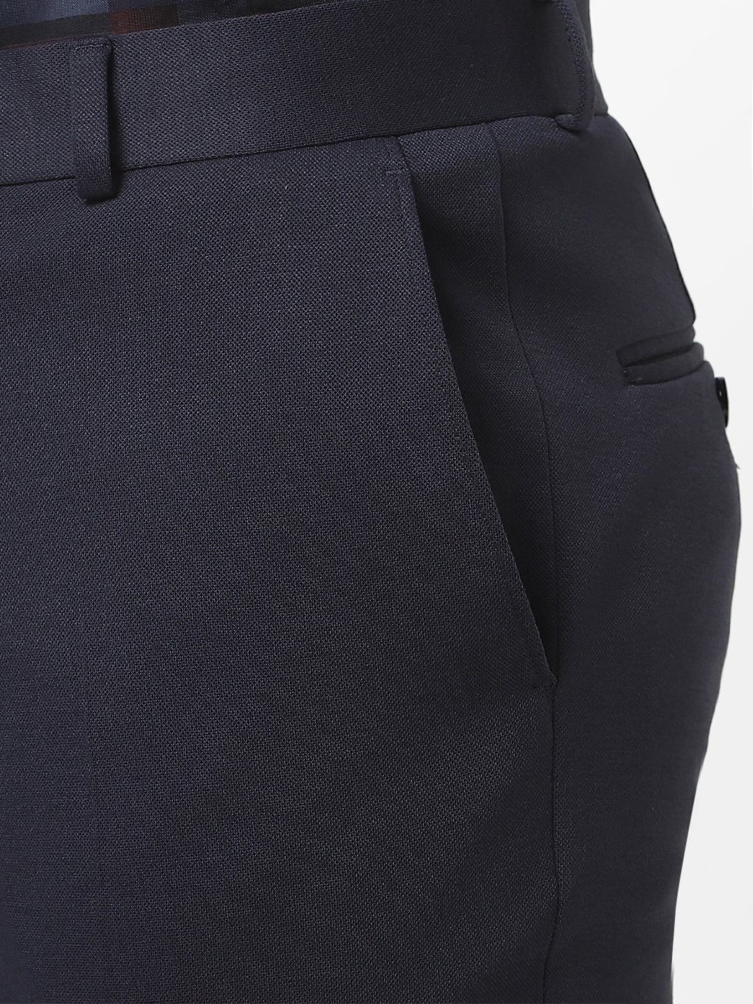 Navy Knitted Stretch Men's Trouser