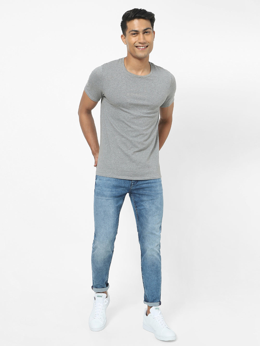 Men Slim Mid Rise Blue Jeans Men Slim Mid Rise Blue Jeans