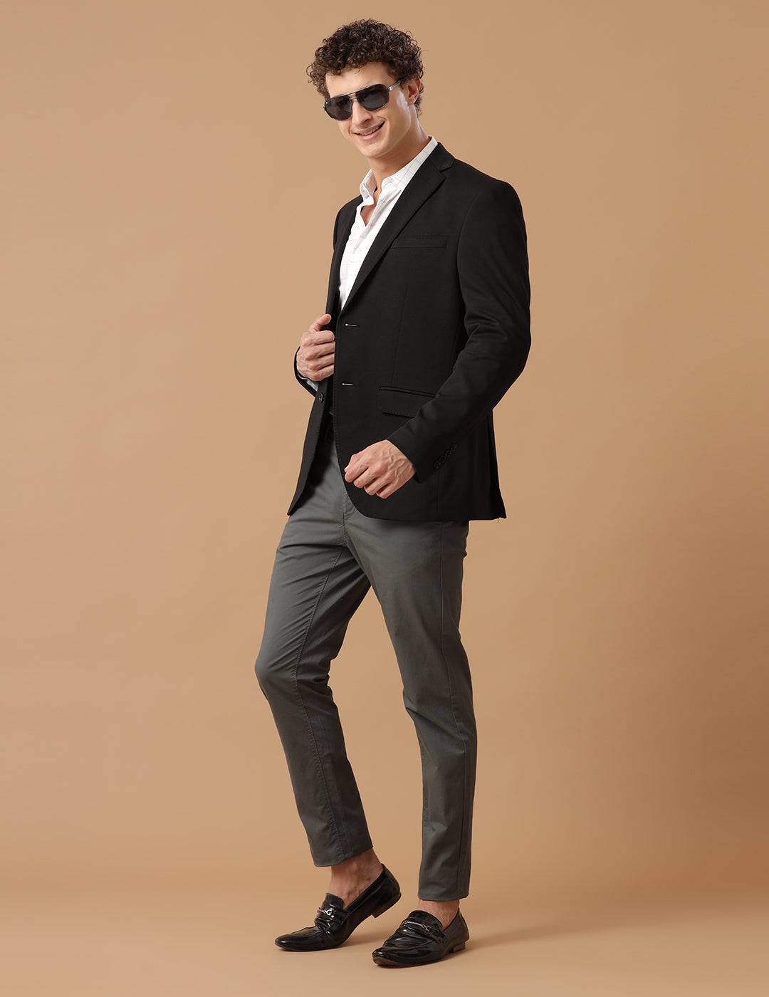Men's Slim Fit Single Breasted Black Formal Blazer