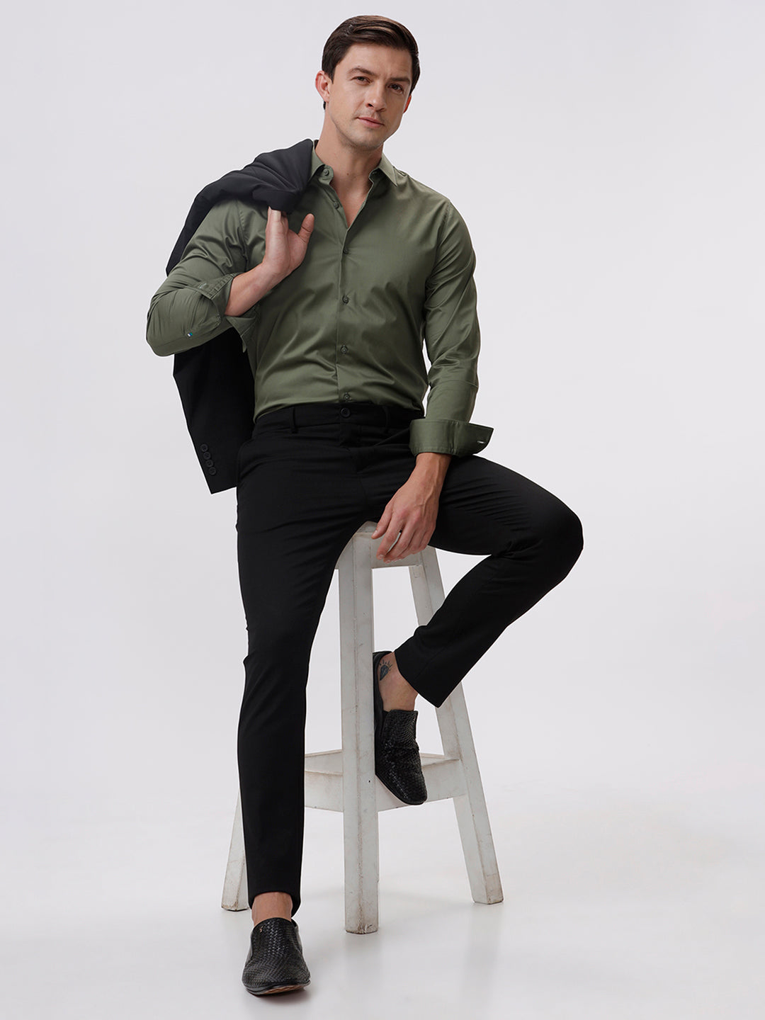Deep Lichen Green Cotton Solid Shirt Deep Lichen Green Cotton Solid Shirt