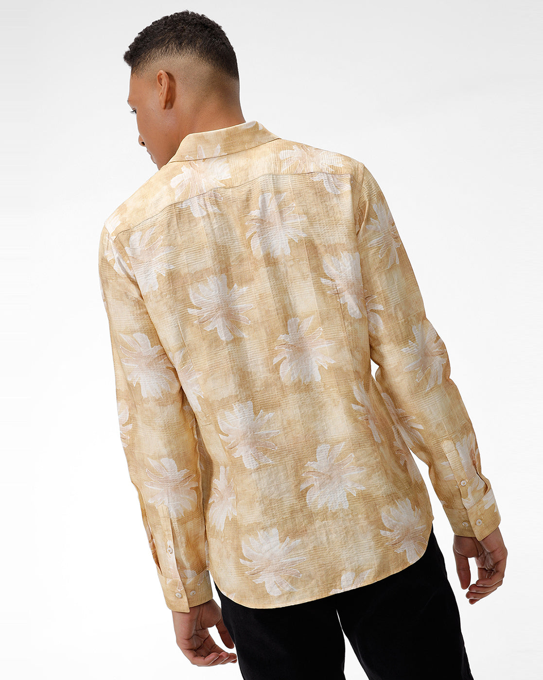 Moose Yellow Flower Print Casual Shirt Moose Yellow Flower Print Casual Shirt
