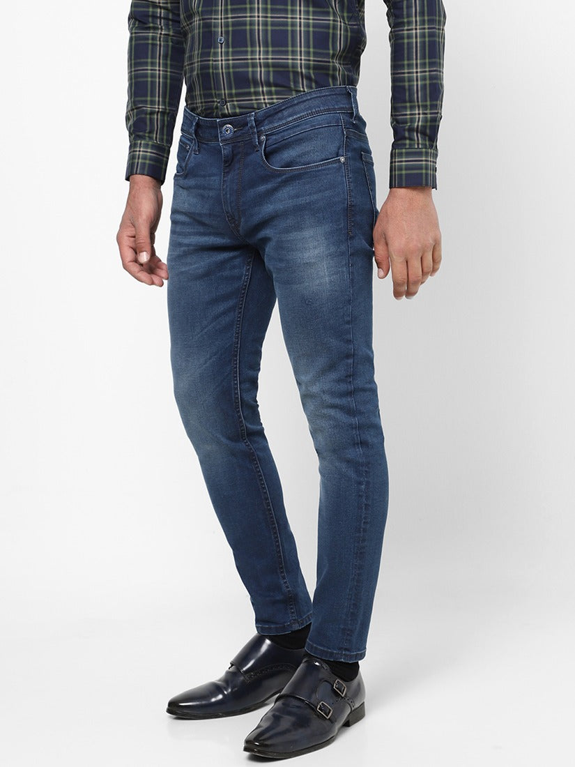 Men Slim Mid Rise Light Blue Jeans Men Slim Mid Rise Light Blue Jeans