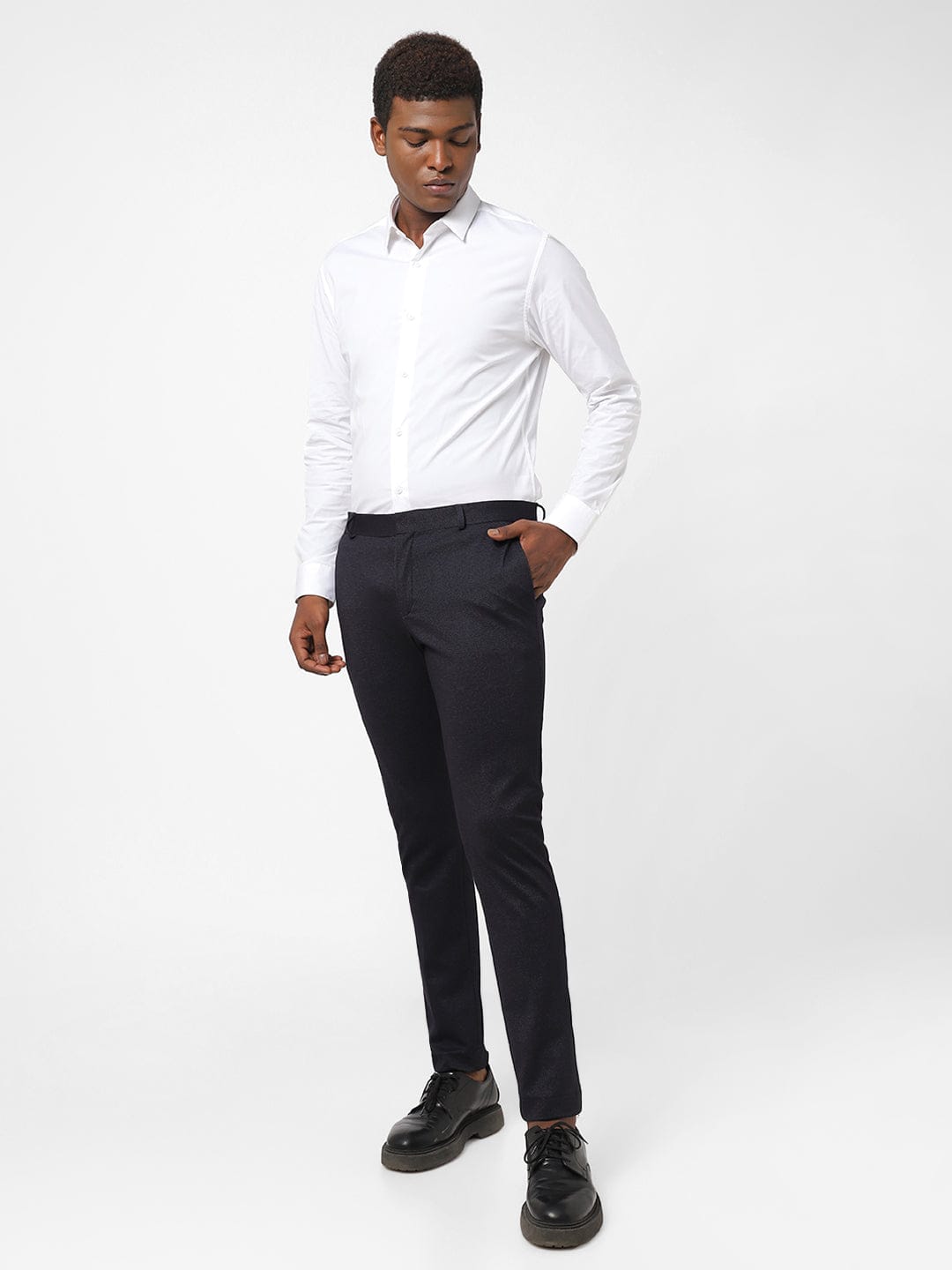 Black Knitted Stretch Men's Trouser