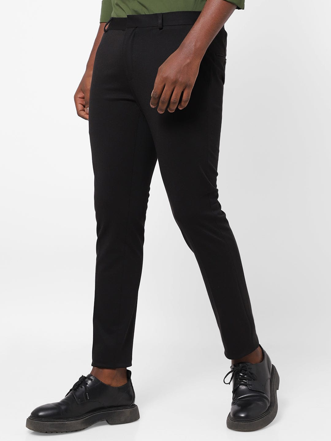Black Knitted Stretch Men's Trouser