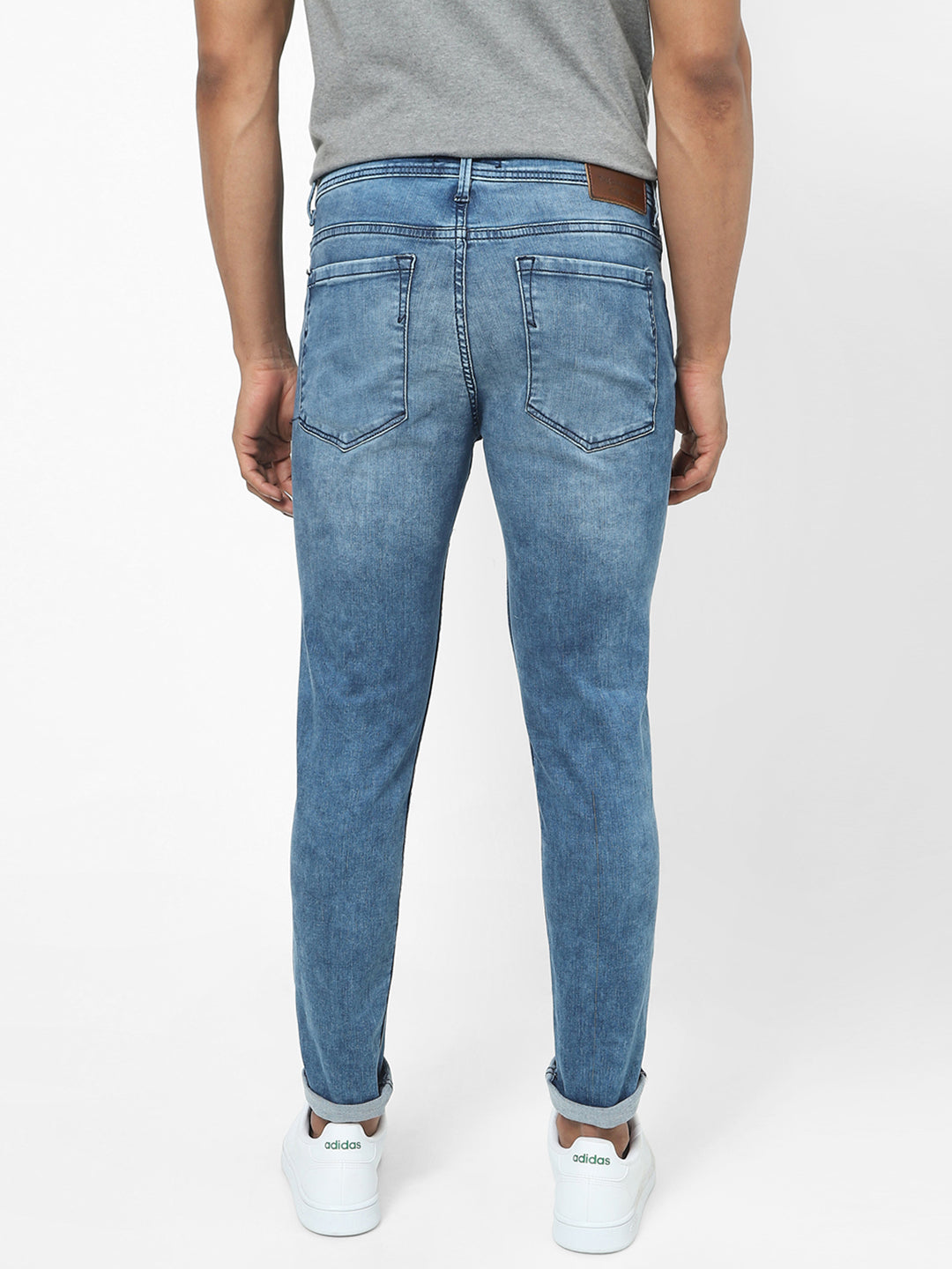 Men Slim Mid Rise Blue Jeans Men Slim Mid Rise Blue Jeans