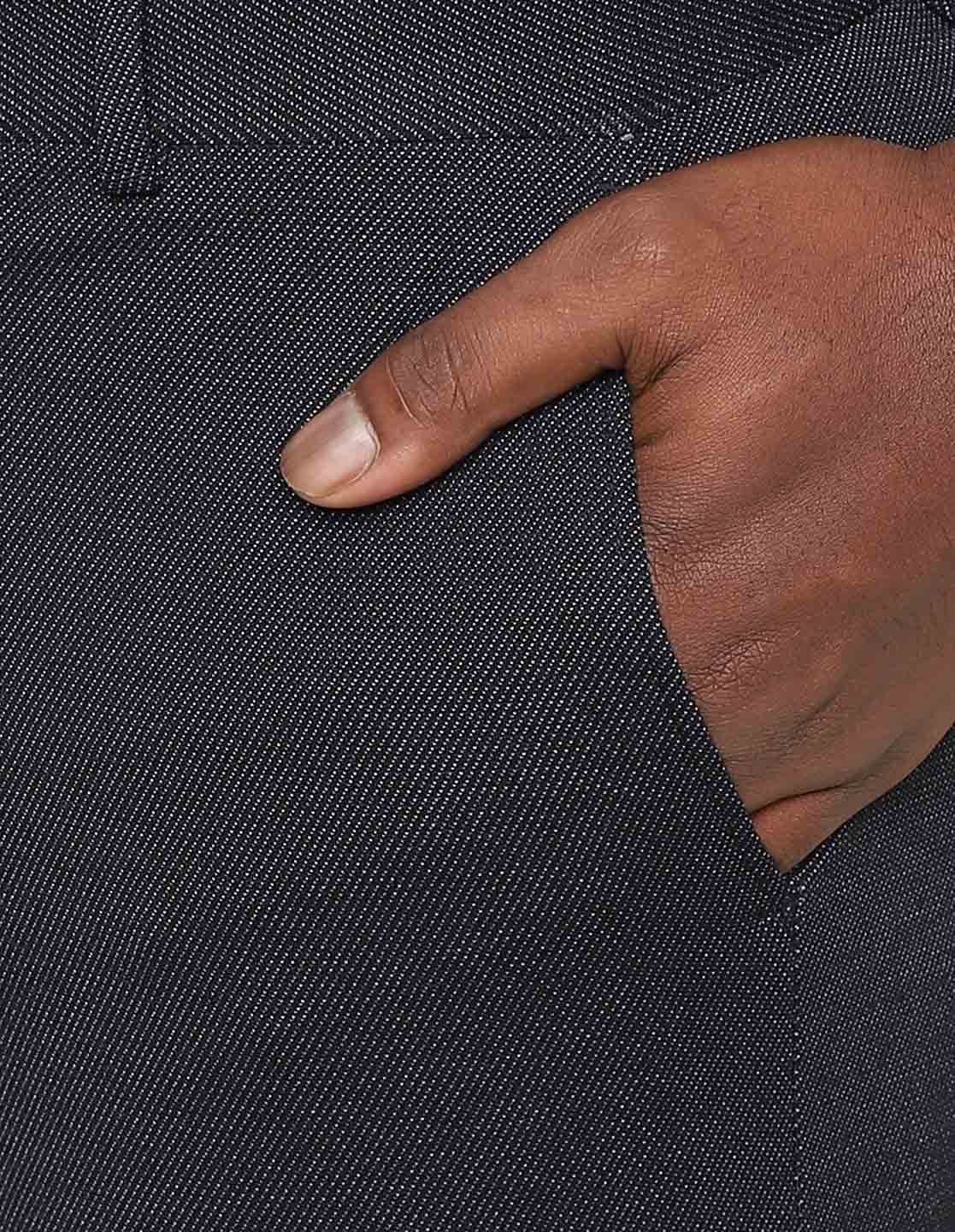 Black Knitted Stretch Men's Trouser