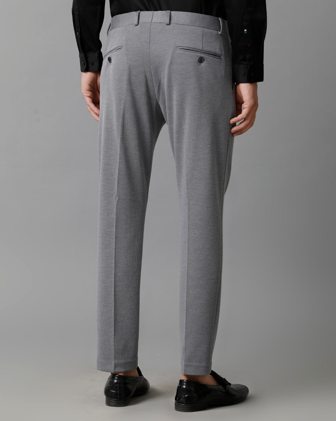 Grey Knitted Stretch Men's Trouser