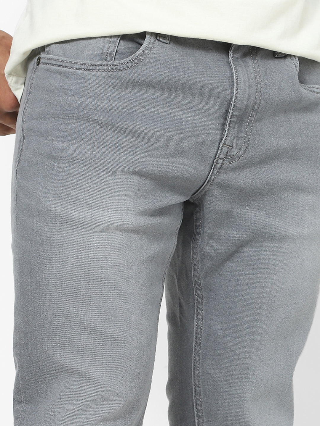 Men Slim Mid Rise Grey Jeans Men Slim Mid Rise Grey Jeans