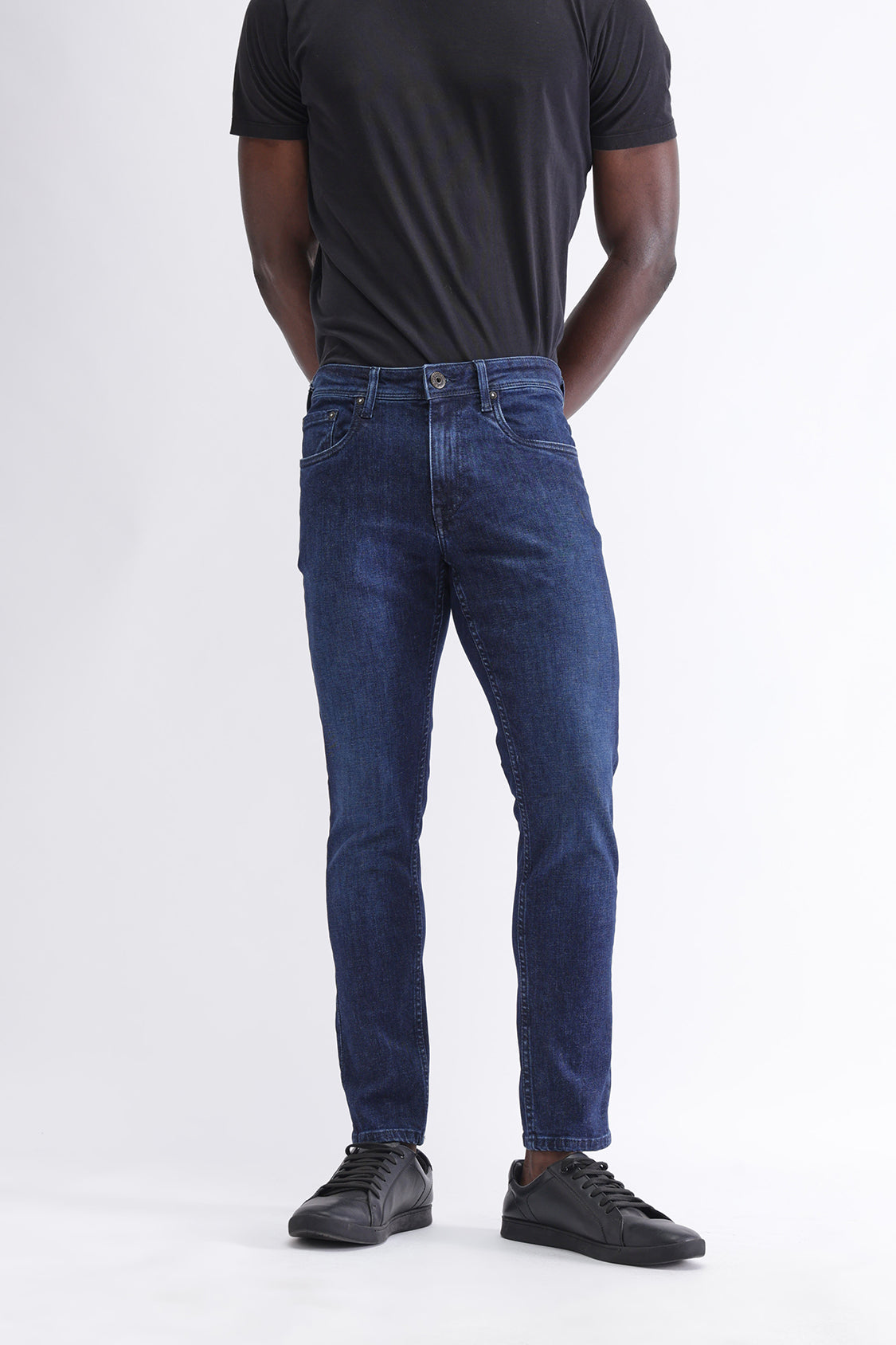 Men Slim Mid Rise Blue Jeans Men Slim Mid Rise Blue Jeans