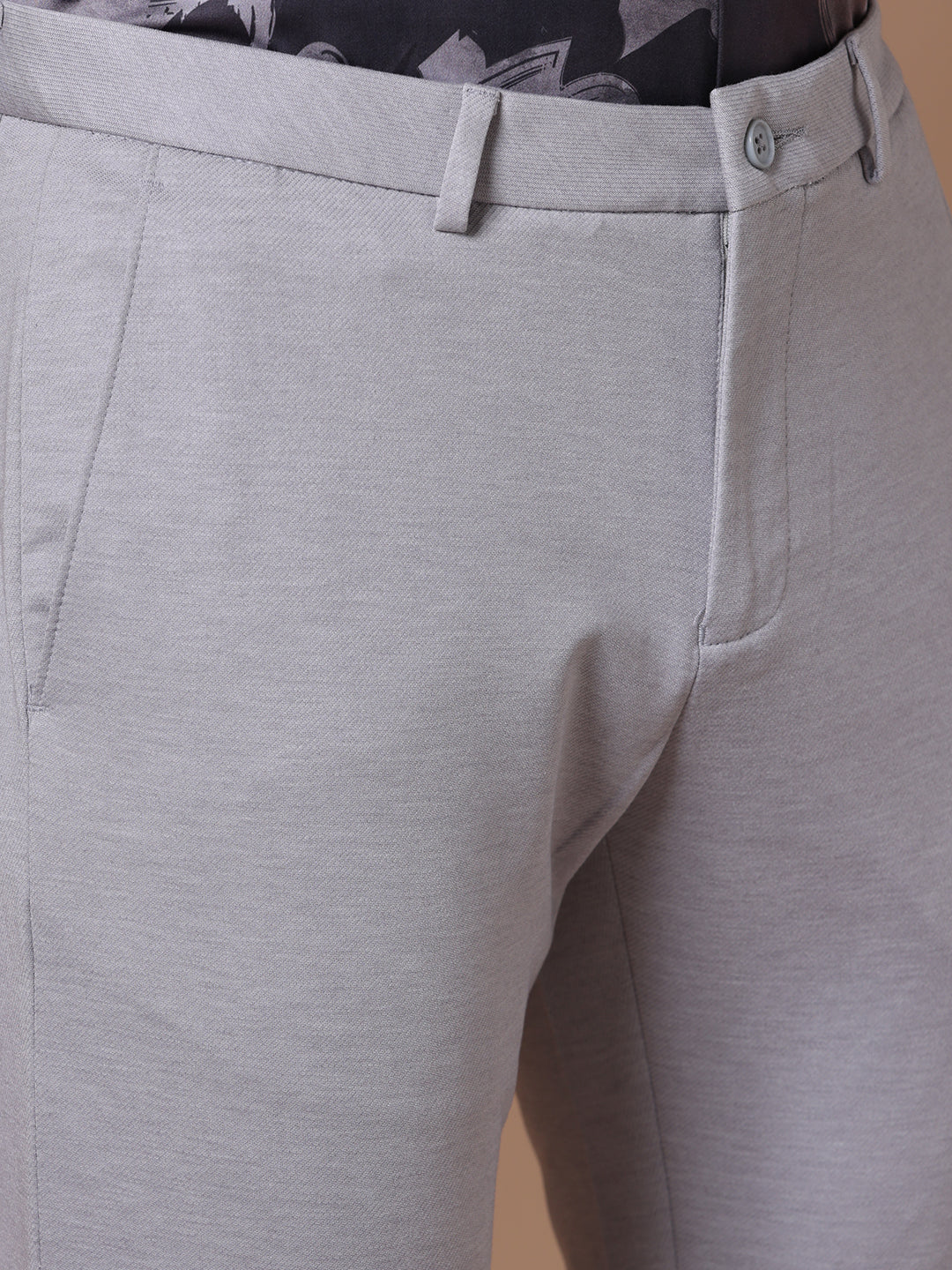 Knitted Slim Fit Light Grey Formal Stretch Trouser (TAHLIA) Knitted Slim Fit Light Grey Formal Stretch Trouser (TAHLIA)