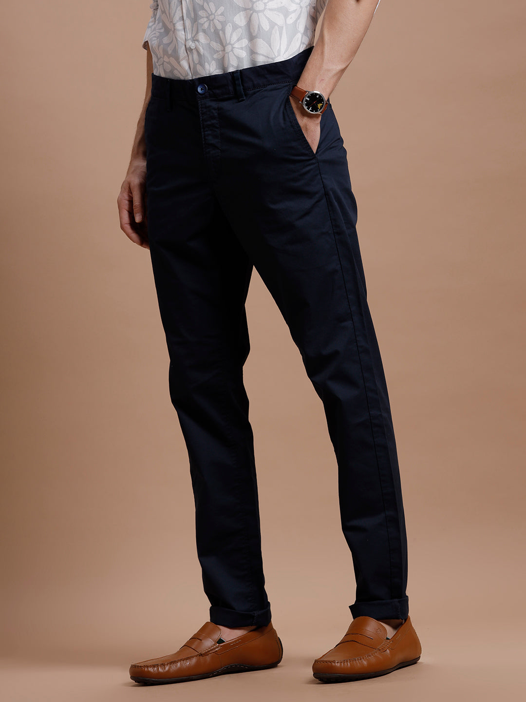 Navy Smart Casual Cotton Trouser Navy Smart Casual Cotton Trouser