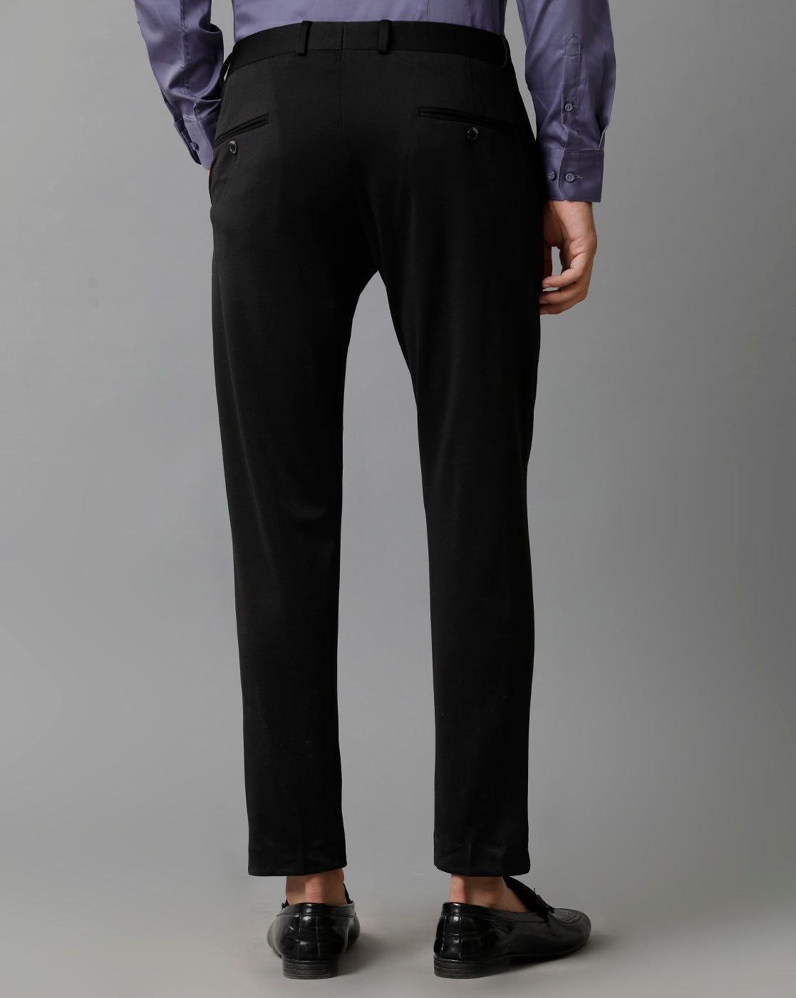 Black Knitted Stretch Men's Trouser