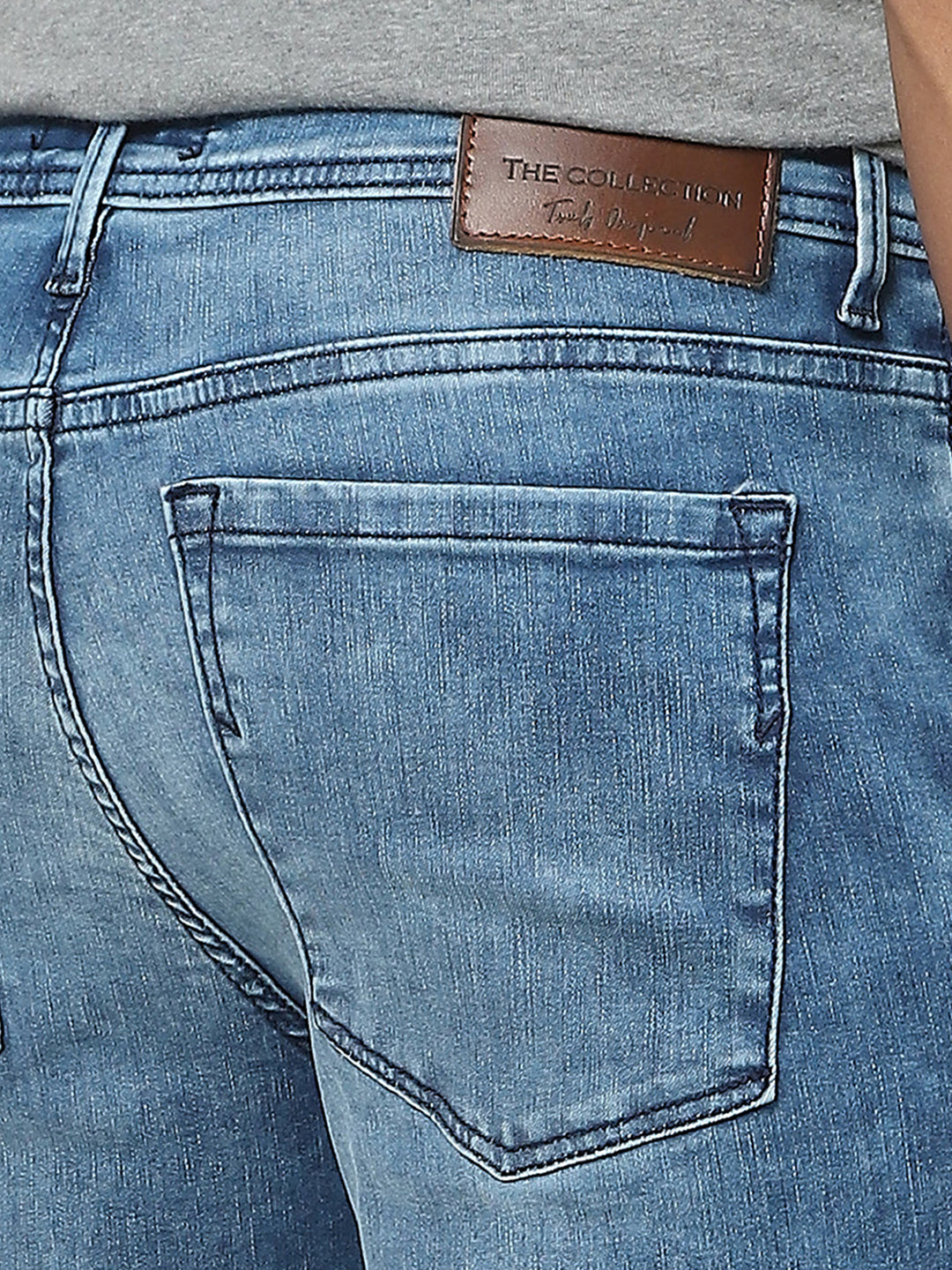 Men Slim Mid Rise Blue Jeans Men Slim Mid Rise Blue Jeans
