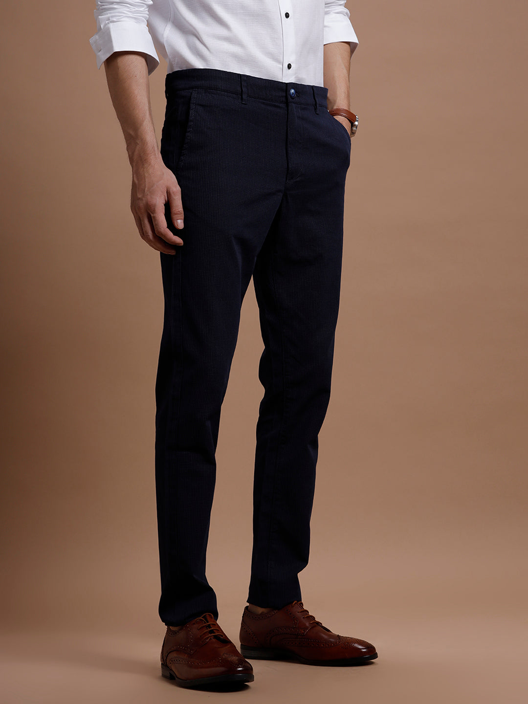 Dk Navy Smart Casual Stretch Trouser Dk Navy Smart Casual Stretch Trouser