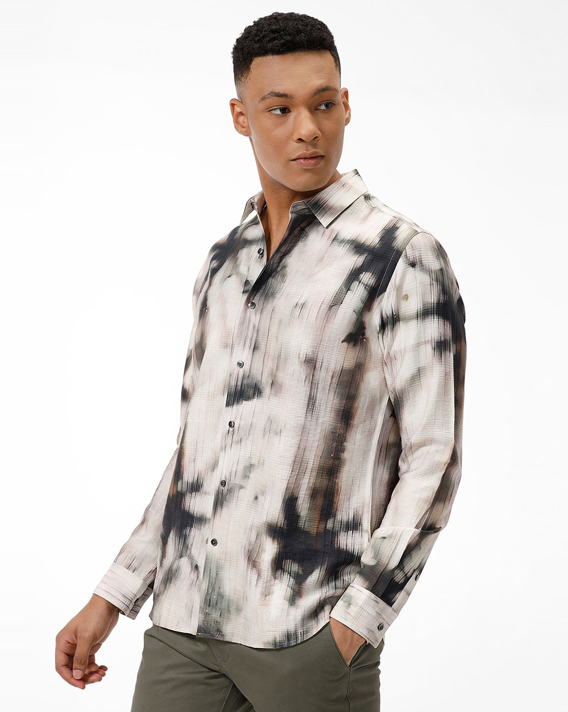 Green-Off White Printed Casual Shirt Green-Off White Printed Casual Shirt