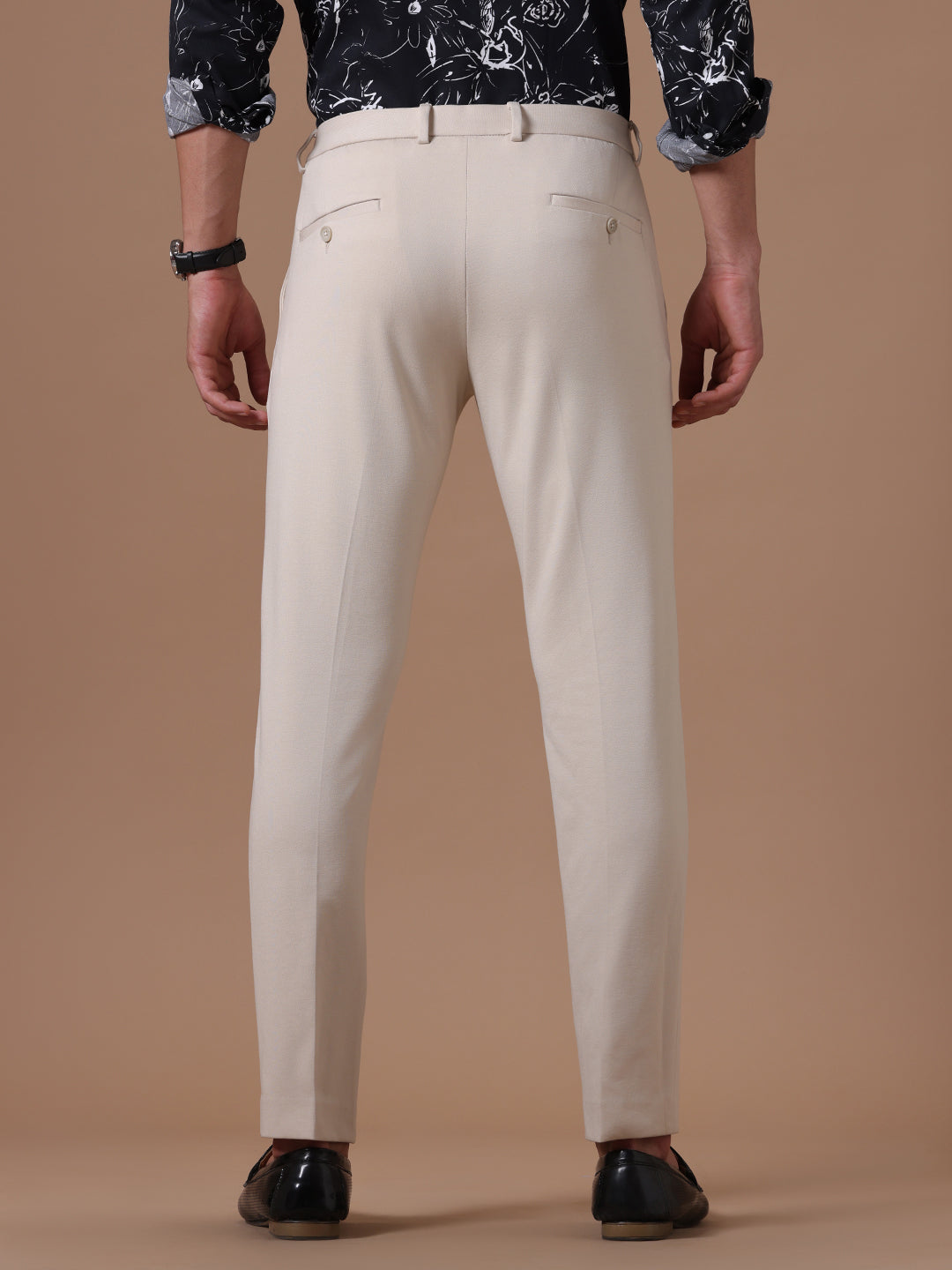 Knitted Slim Fit Light Beige Formal Stretch Trouser (TAHLIA) Knitted Slim Fit Light Beige Formal Stretch Trouser (TAHLIA)