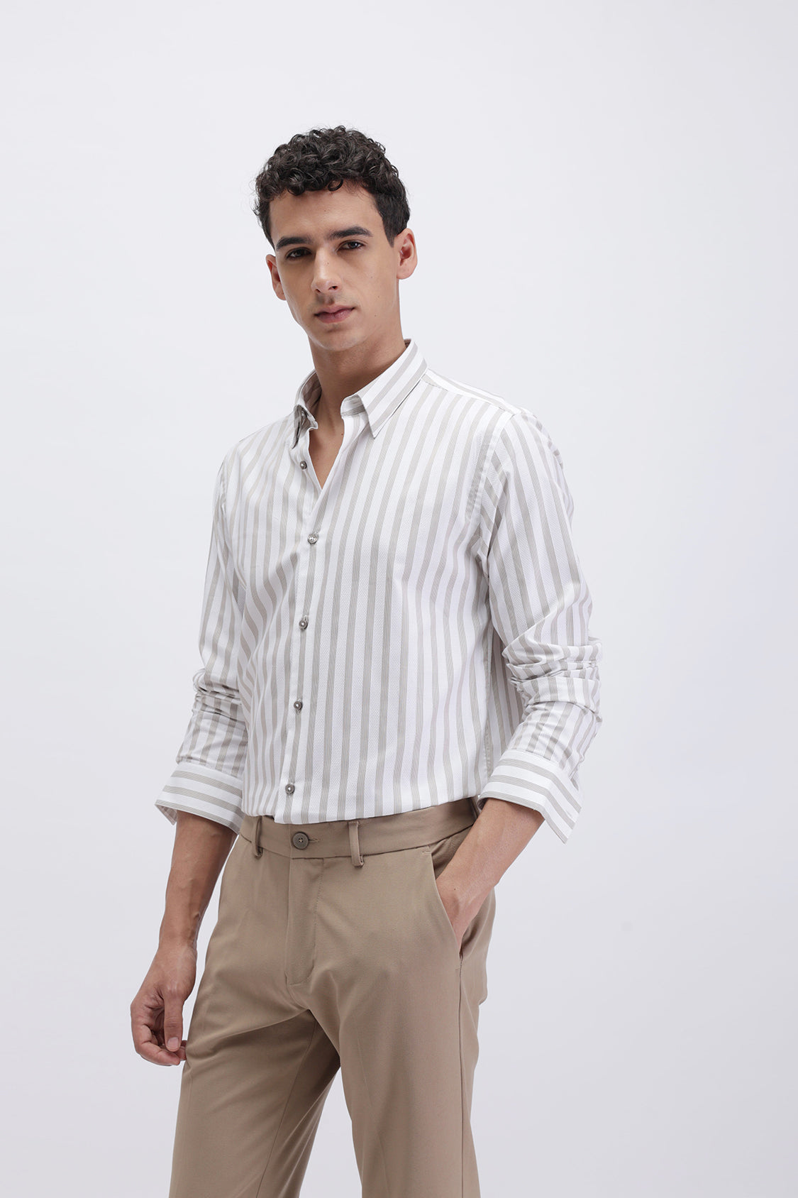VERTICAL STRIPED SLIM FIT SHIRT VERTICAL STRIPED SLIM FIT SHIRT