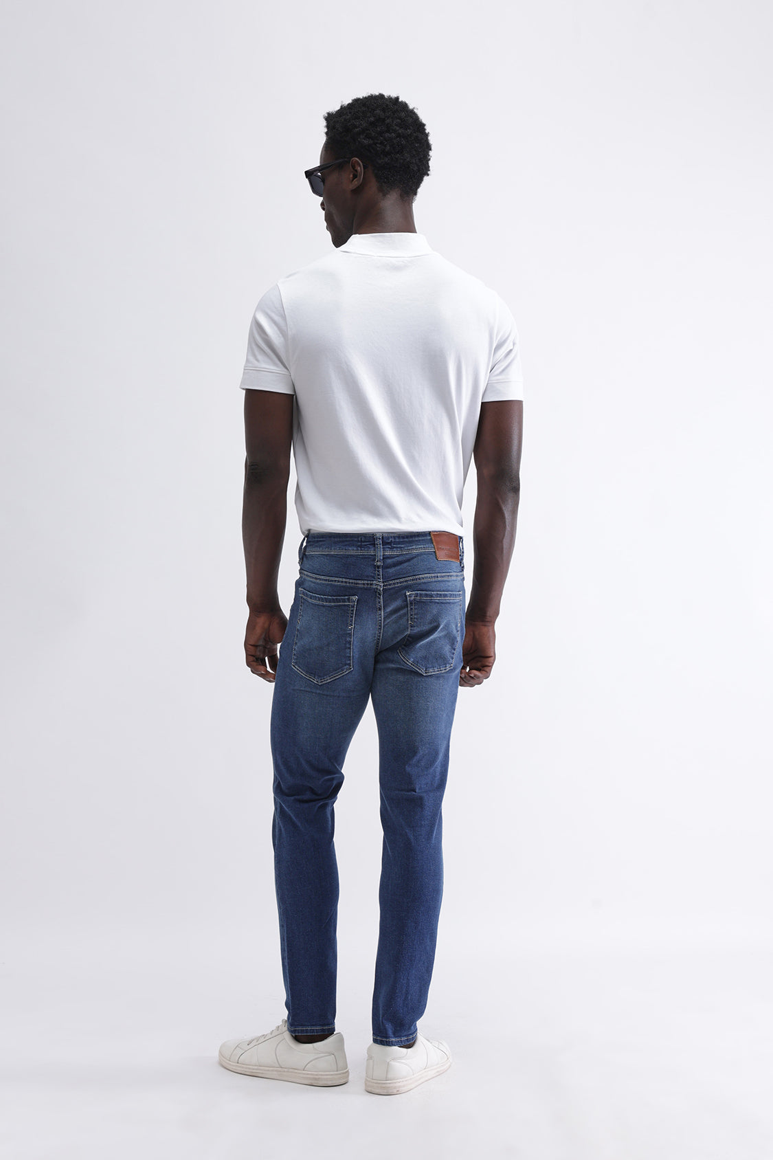 Men Slim Mid Rise Blue Jeans Men Slim Mid Rise Blue Jeans