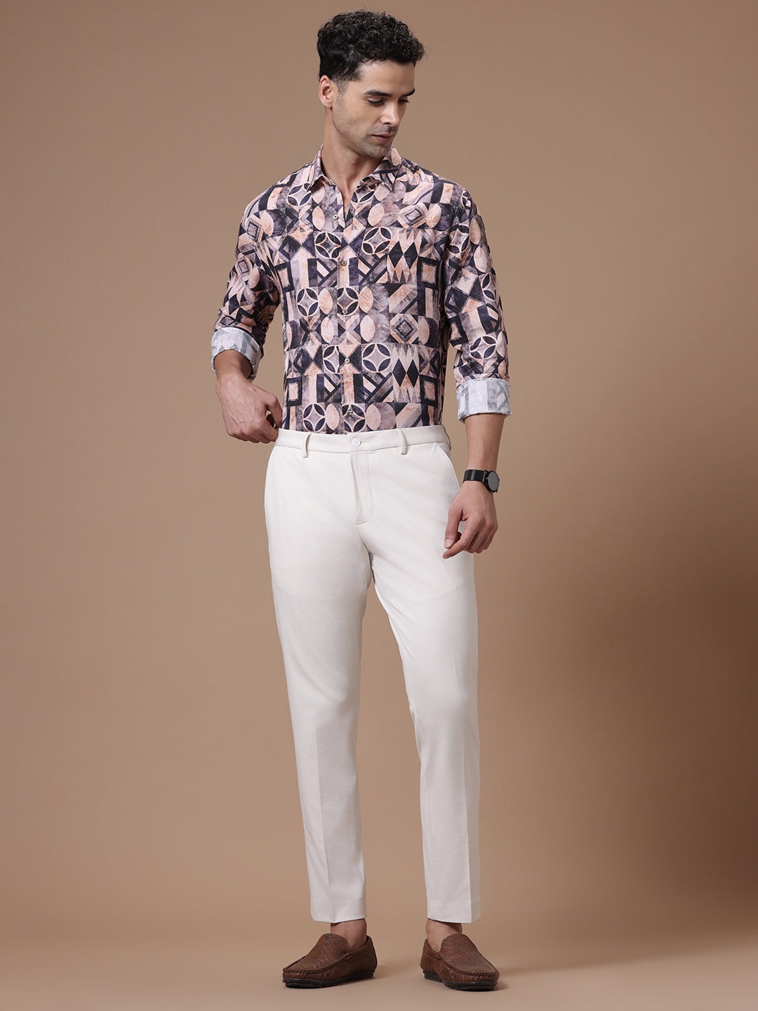 Knitted Slim Fit Ivory Formal Stretch Trouser (TAHLIA) Knitted Slim Fit Ivory Formal Stretch Trouser (TAHLIA)