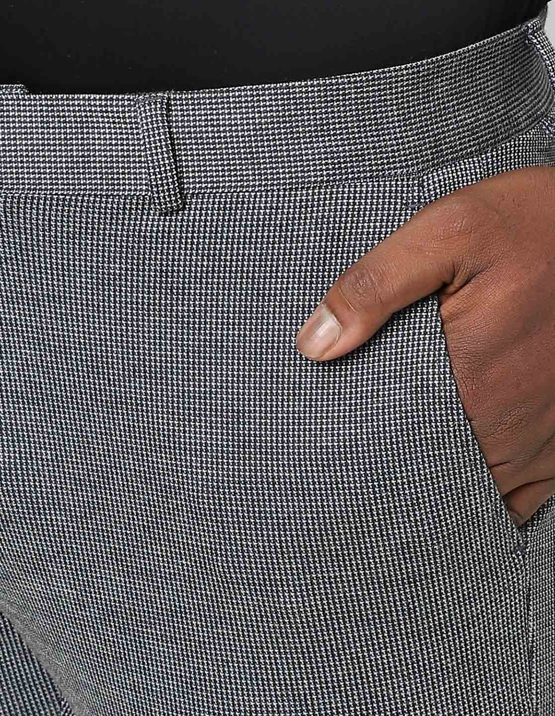 Grey Knitted Stretch Men's Trouser