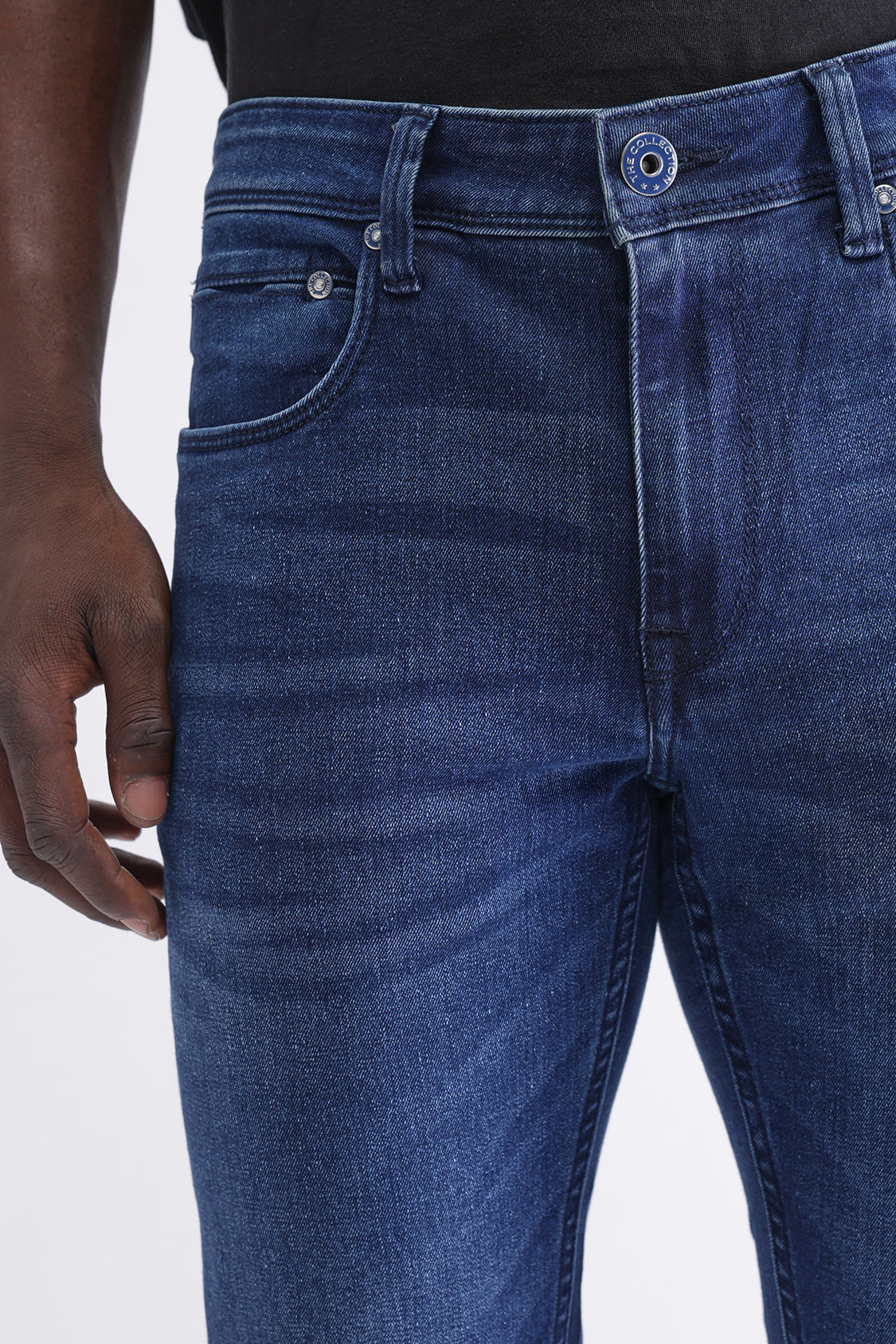 Men Slim Mid Rise Blue Jeans Men Slim Mid Rise Blue Jeans