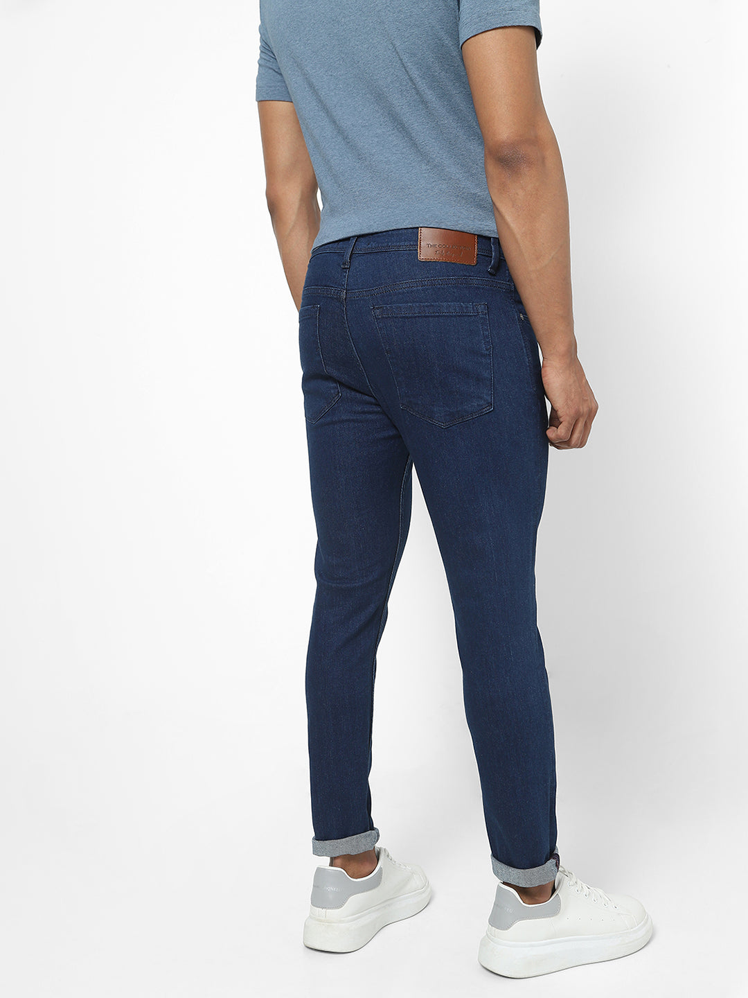 Men Slim Mid Rise Blue Jeans Men Slim Mid Rise Blue Jeans