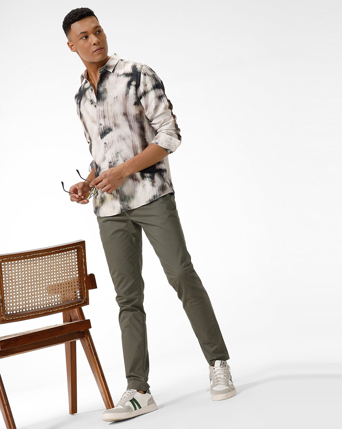 Green-Off White Printed Casual Shirt Green-Off White Printed Casual Shirt