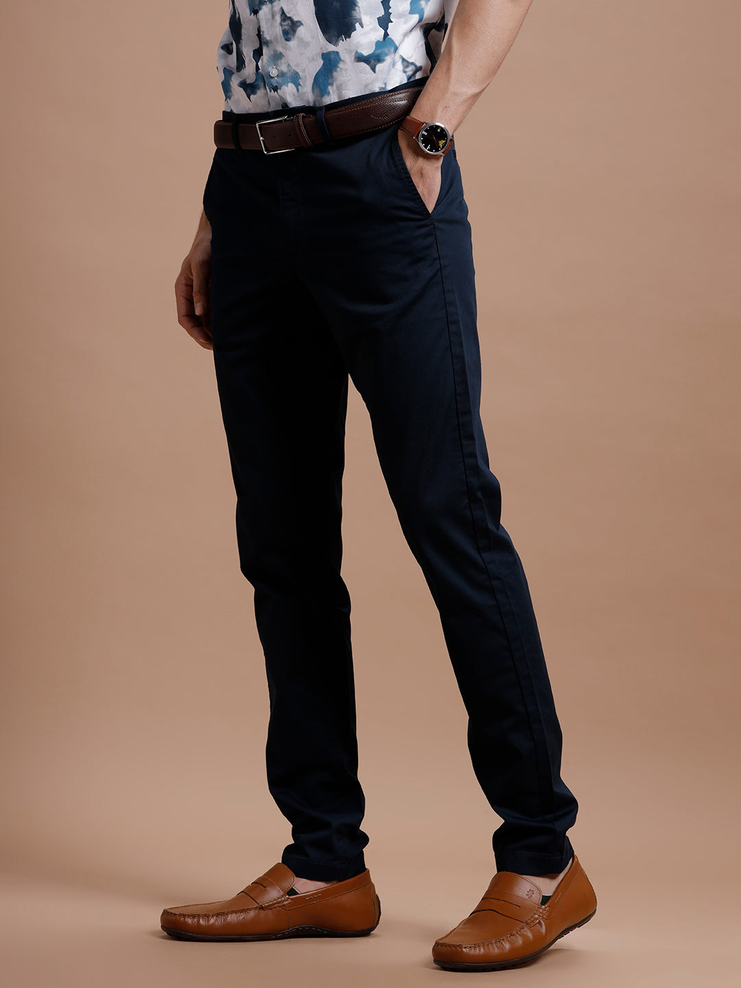 Navy Smart Casual Cotton Trouser Navy Smart Casual Cotton Trouser
