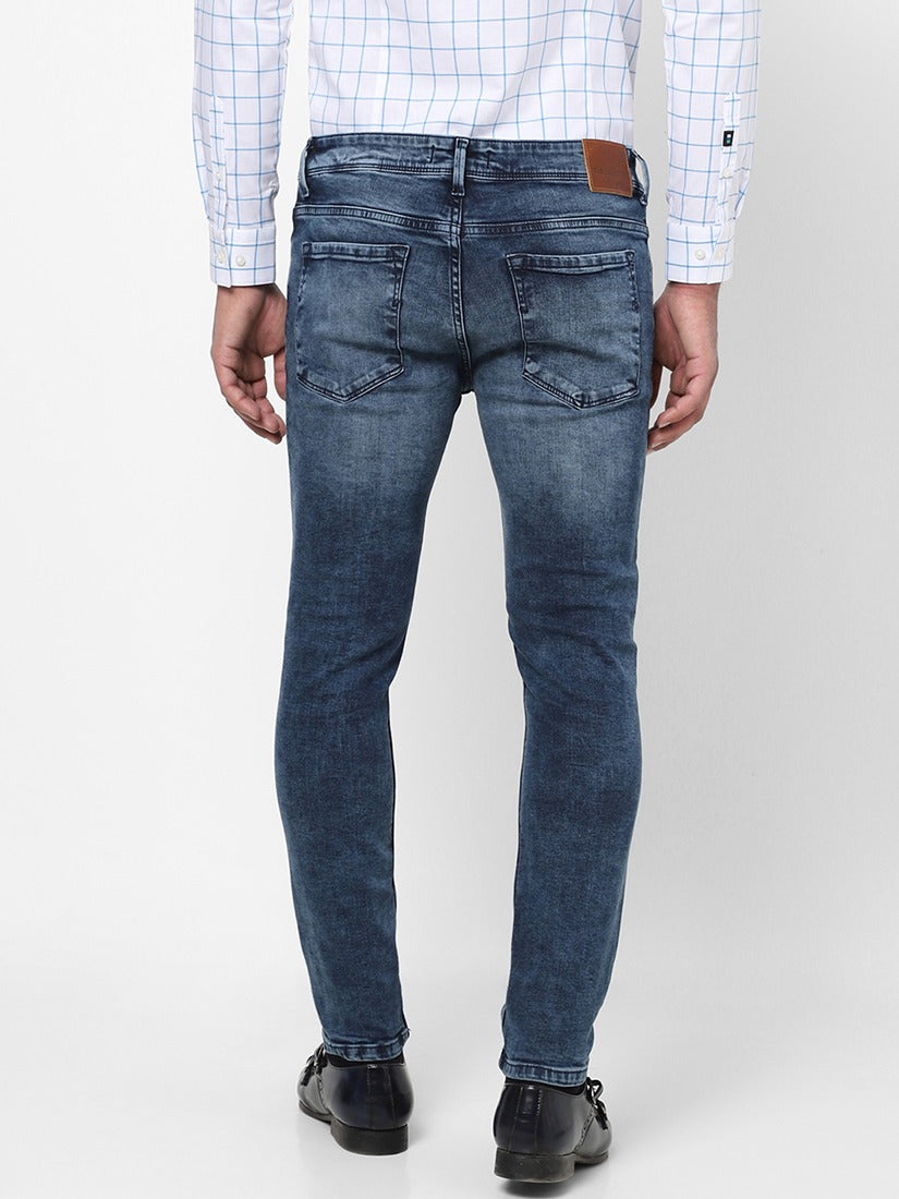 Men Slim Mid Rise Blue Jeans Men Slim Mid Rise Blue Jeans
