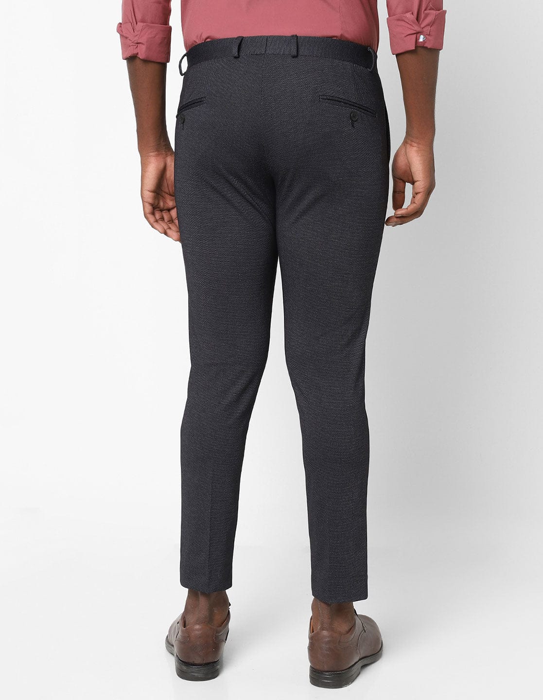 Black Knitted Stretch Men's Trouser