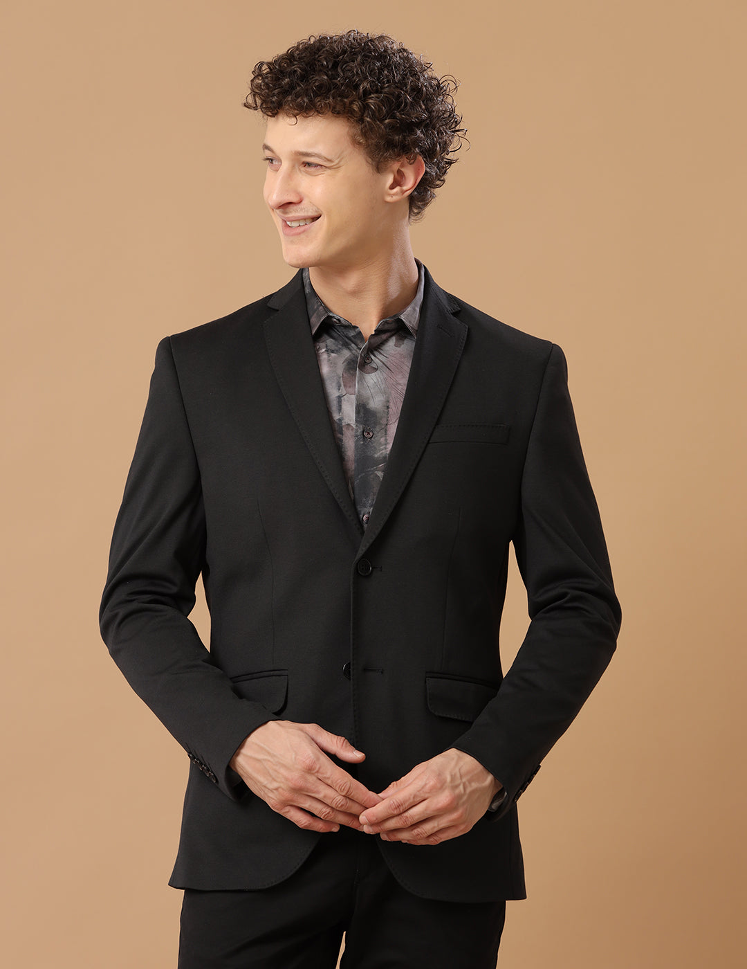 Men's Slim Fit Single Breasted Black Formal Blazer