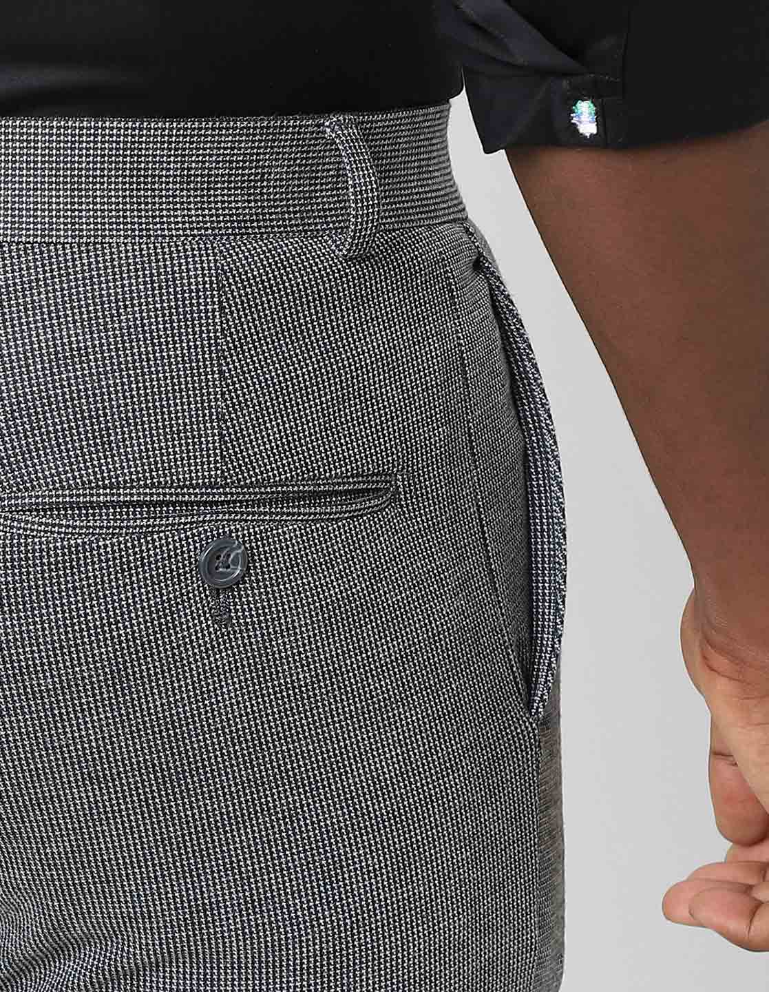 Grey Knitted Stretch Men's Trouser