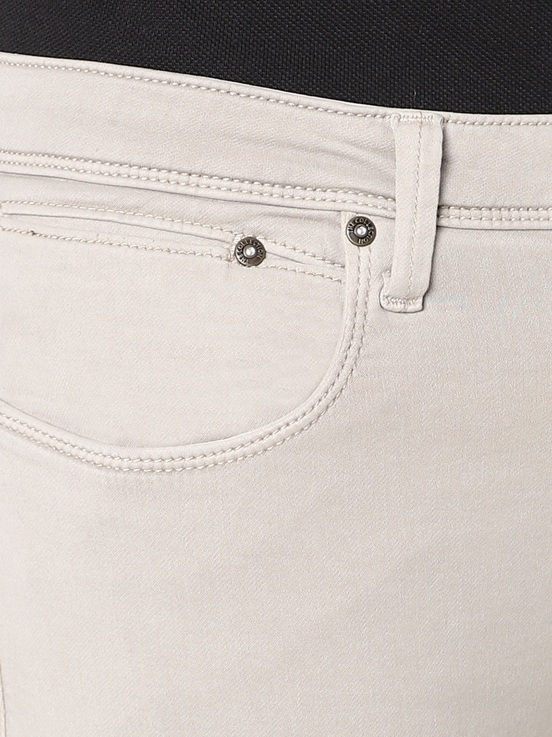 Men Slim Mid Rise Beige Jeans Men Slim Mid Rise Beige Jeans