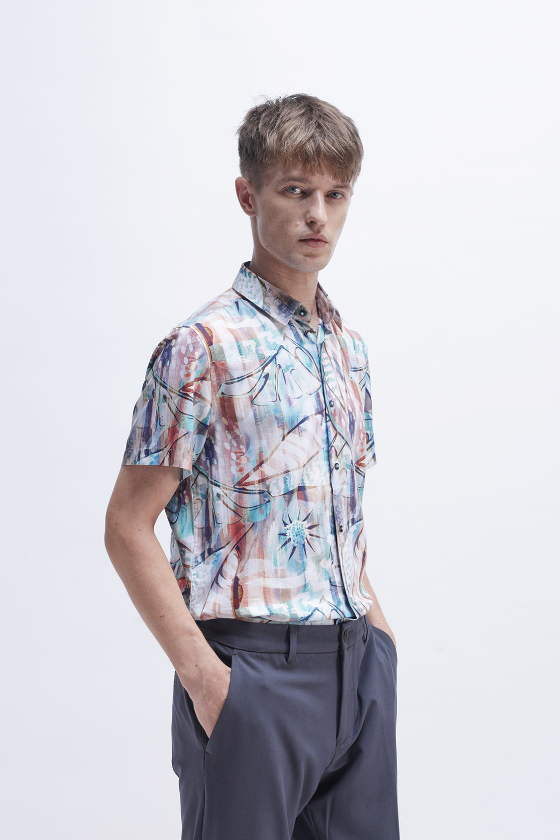 ABSTRACT PRINTED HALF SLEEVES SHIRT ABSTRACT PRINTED HALF SLEEVES SHIRT