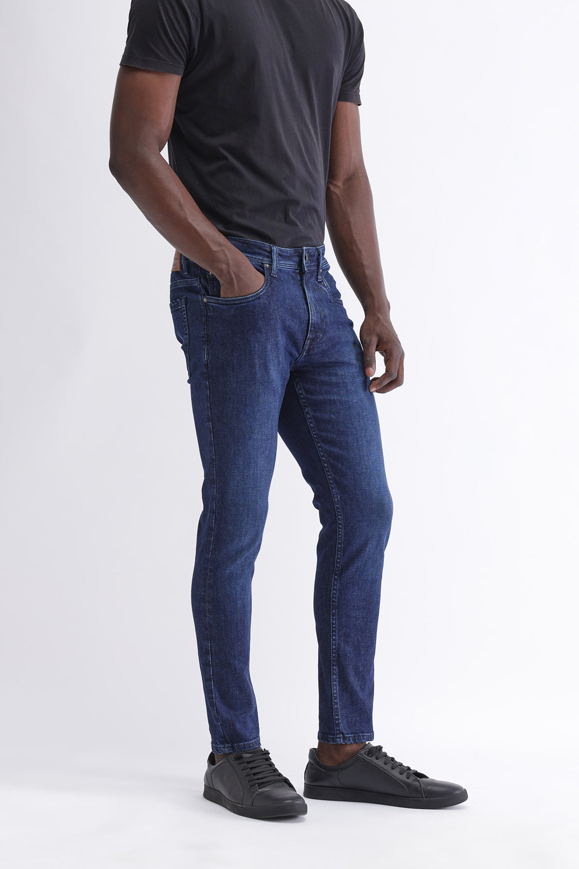 Men Slim Mid Rise Blue Jeans Men Slim Mid Rise Blue Jeans